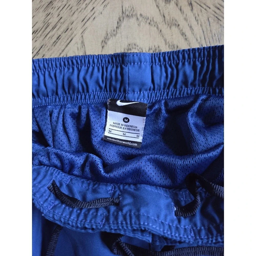 Vintage Nike Shorts Basketball Swim Lined Mens Medium Blue Black Nike Swoosh - Picture 7 of 9